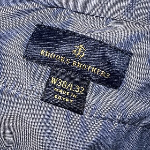 Brooks Brothers Pants Mens Size 38/32 Beige Khaki Flat Front Poly-Stretch Slacks - Picture 14 of 16